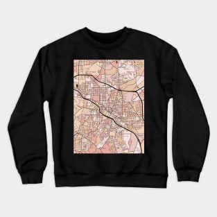 Durham Map Pattern in Soft Pink Pastels Crewneck Sweatshirt